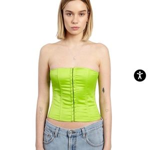 Danielle Guizio Lime Satin Corset